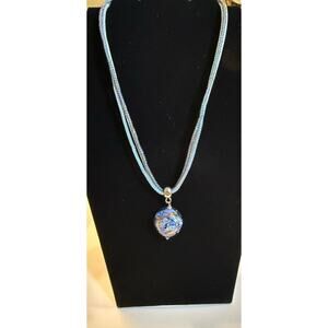 Galaxy Swirl Glass Pendant Necklace